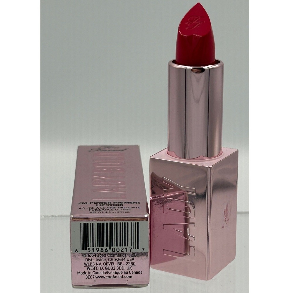 Too Faced Lady Bold Lipstick Women 0.14oz Unafraid 08 Red NWT High Pigment Cream